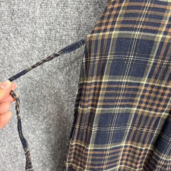 Dress Womens Size M Green Plaid Corduroy Cottagecore Academia - Picture 8 of 13